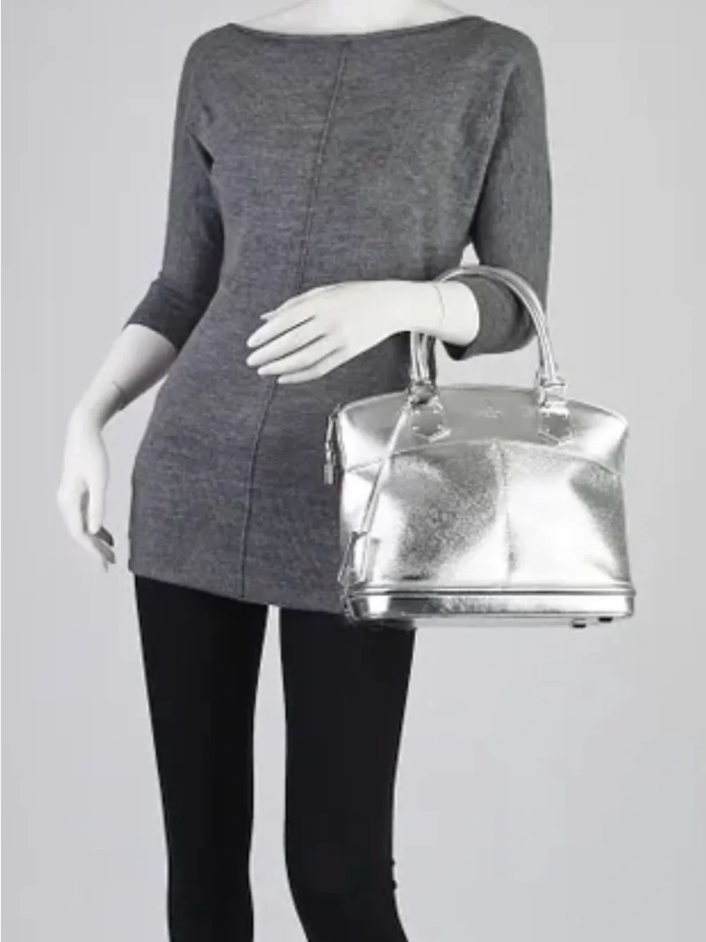 Louis Vuitton Suhali Lockit PM In Metallic Silver Leather